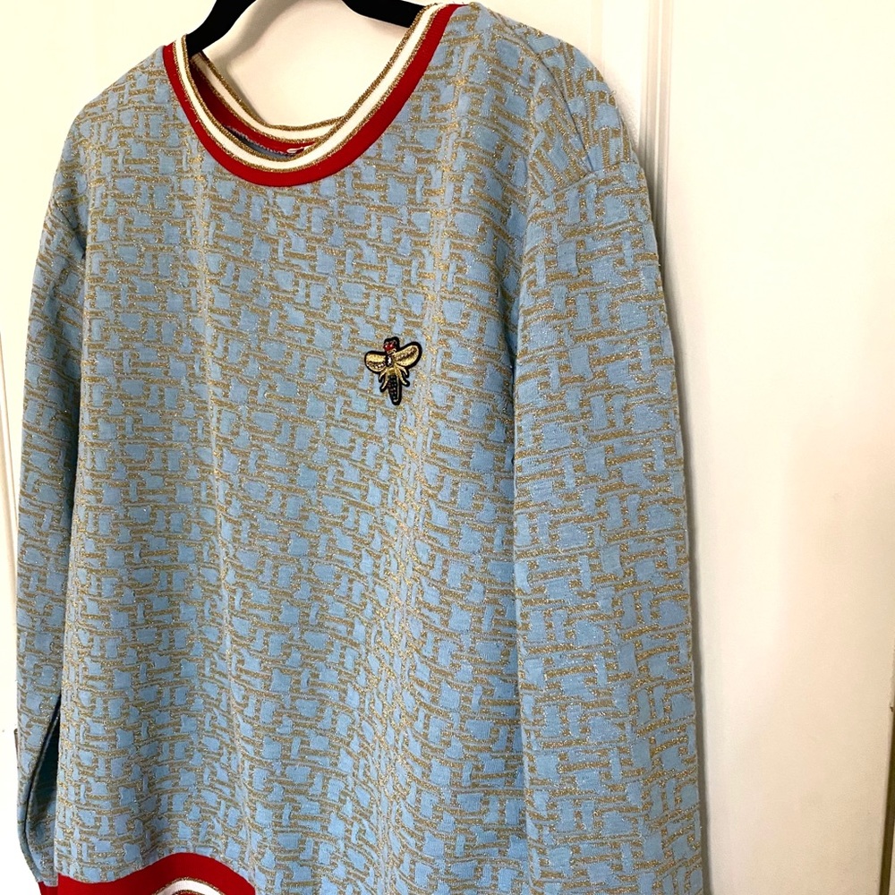 H&M Metallic Beaded Bee Sweater